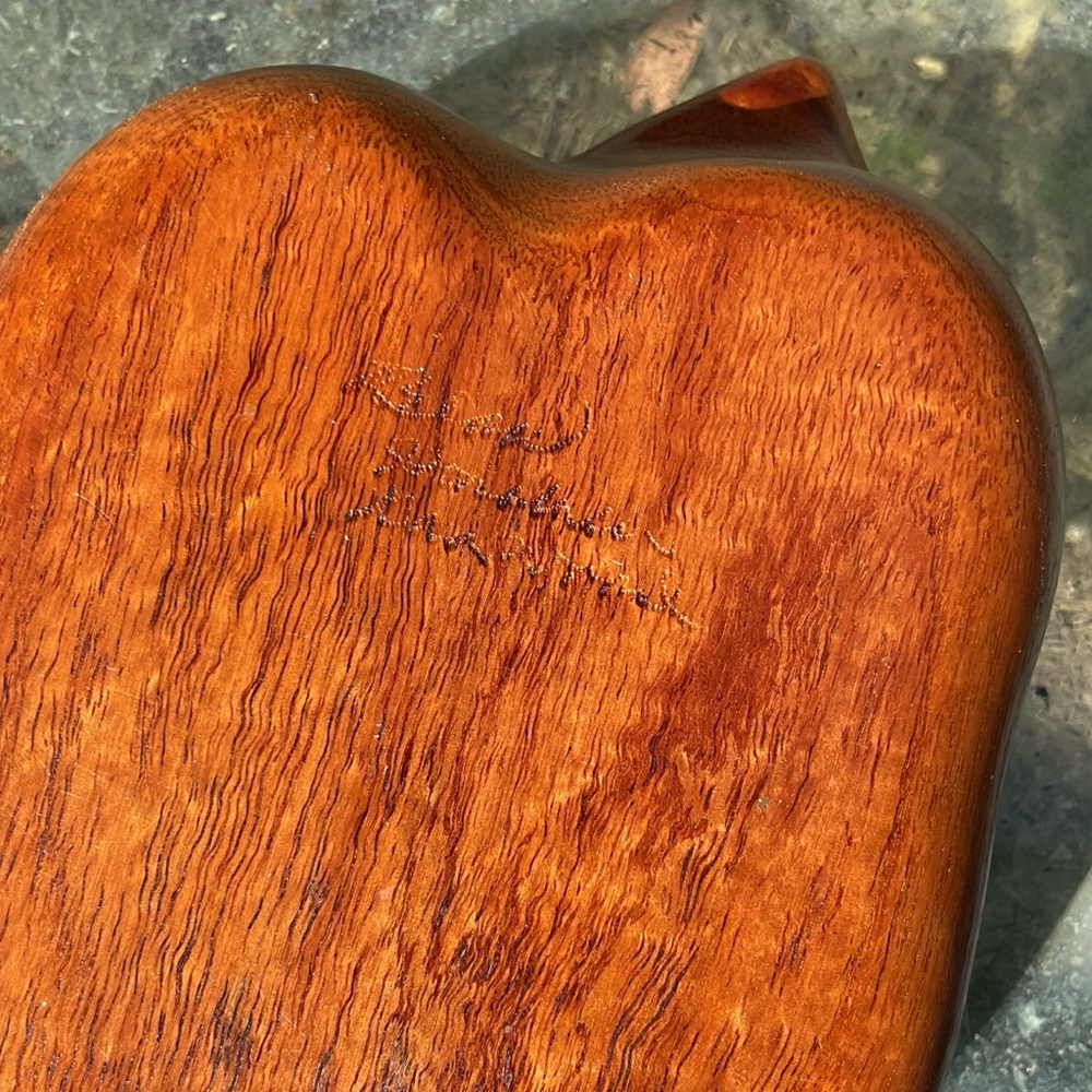 Handmade Hawaiian Wooden Bowl and Spoon Set, Signed - Picture 3 of 10